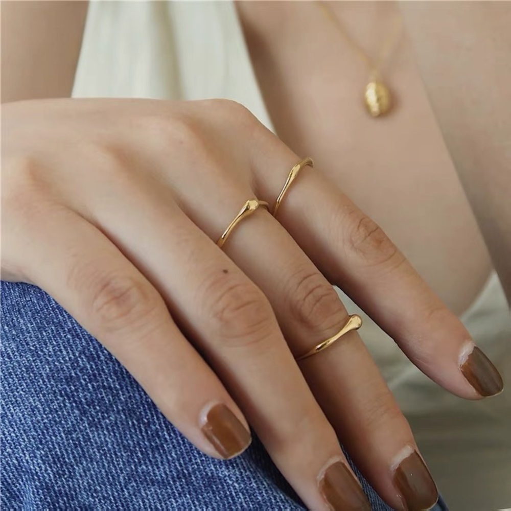 Gold Plated Uneven Ring